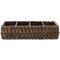 Casafield Set of 2 Water Hyacinth Divided Basket Organizers - Woven Bins for Bathroom, Bedroom, Laundry, Pantry, Shelves